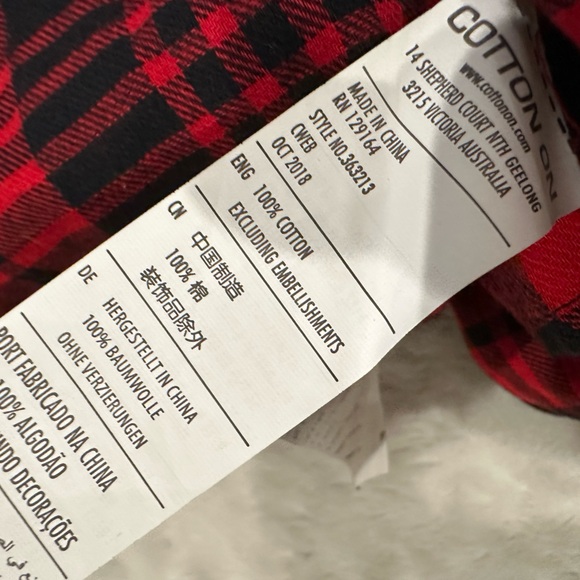 123 VINTAGE RE-MASTERED Ramones Red Black Plaid Flannel Button Down Shirt - Picture 5 of 8